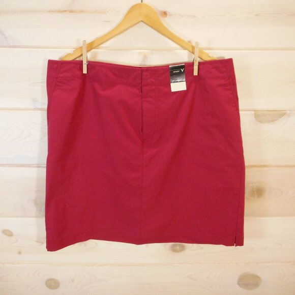 Venezia Women's size 18 Skirt Vintage NWT Short Red Cotton Blend Pockets - Picture 1 of 10